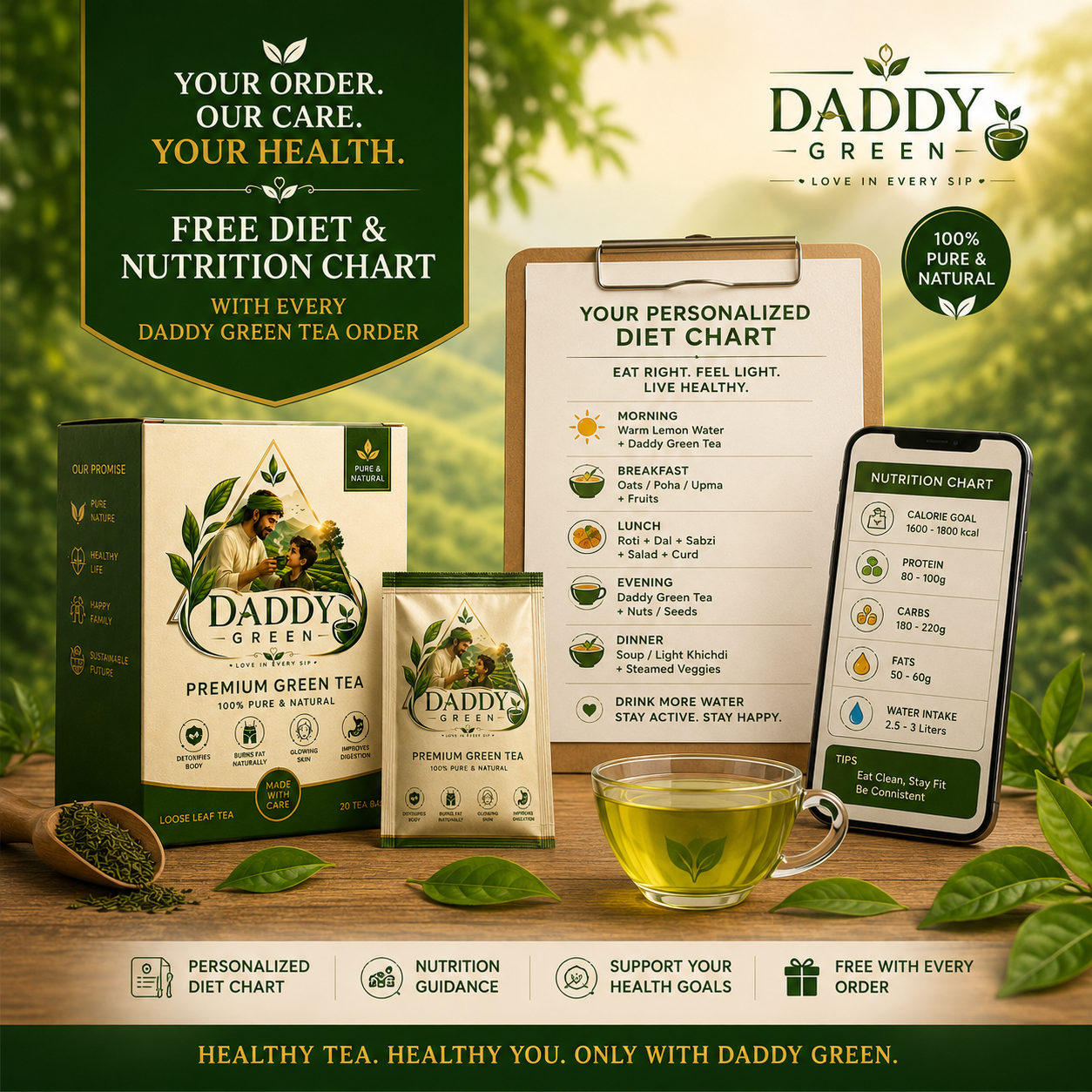 free diet plan daddy green tea